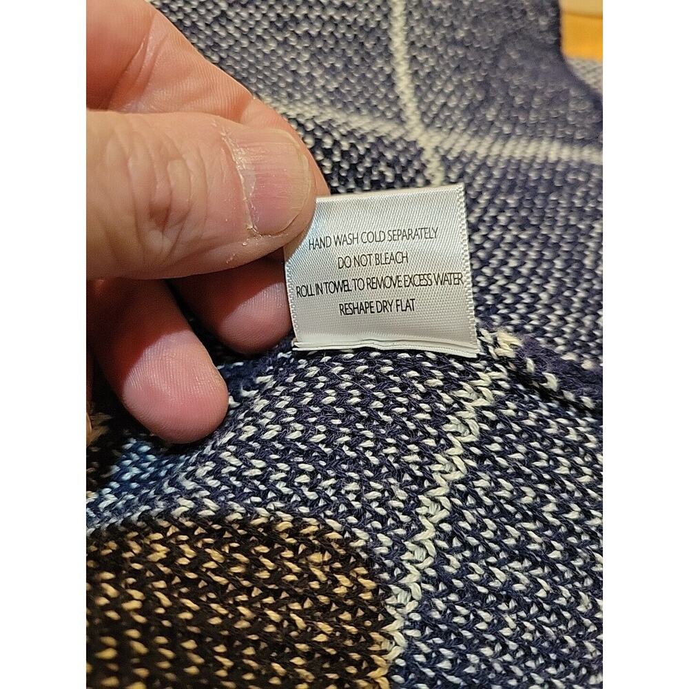 ModCloth Simply Snuggly Navy And White Plaid Open Cardigan Women’s Size M - Picture 7 of 8